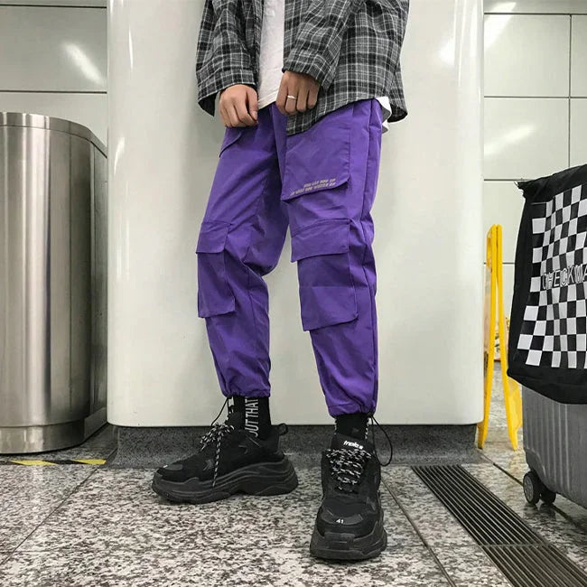 pantalon-cargo-violet-homme-364.jpg Lila Urban Cargohose Herren