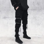 Cargohose Herren mit Reißverschlusstaschen in Schwarz