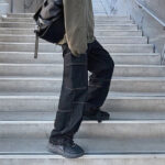 Cargo Jeans Herren Schwarz Baggy