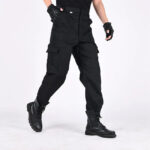 Schwarze Cargohose Herren Darker Straight Fit