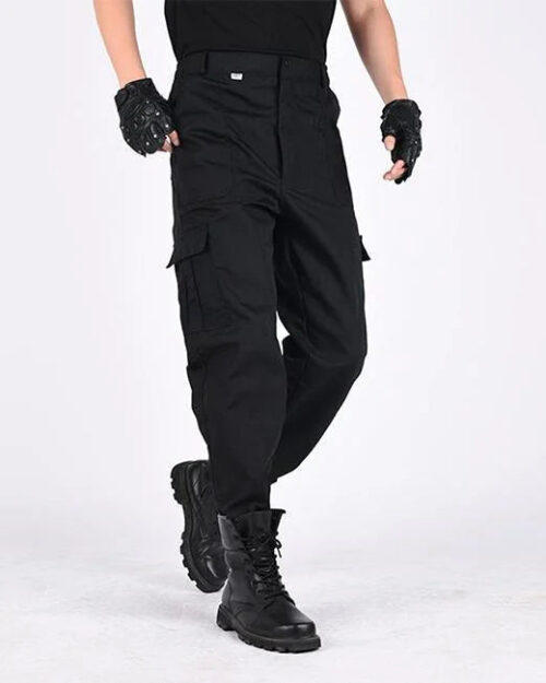 Schwarze Cargohose Herren Darker Straight Fit