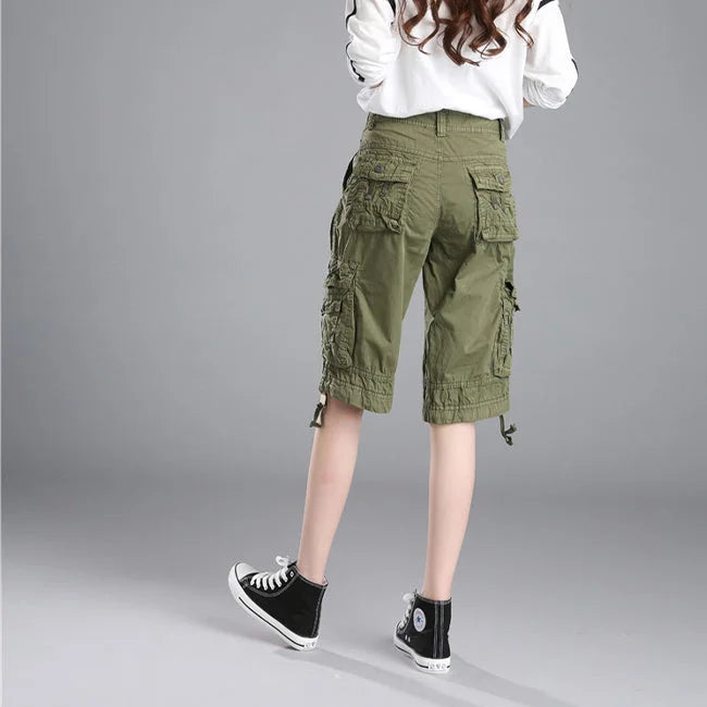 Cargo Shorts Damen Beige
