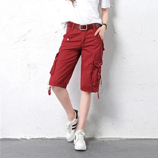 Cargo Shorts Damen in Rot