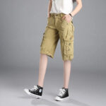 Cargo Shorts Damen Beige