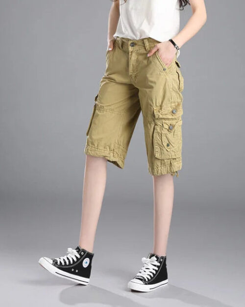 Cargo Shorts Damen Beige