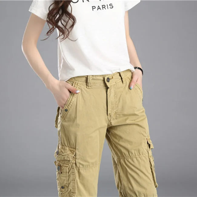 Cargo Shorts Damen Beige