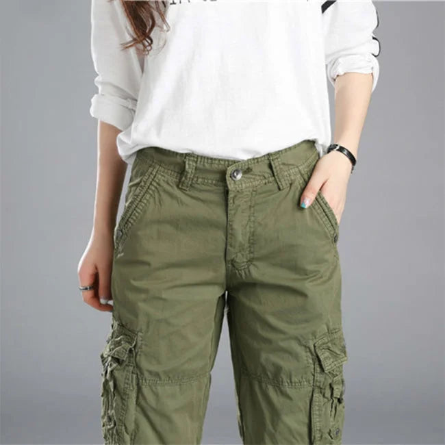 Cargo Shorts Damen Beige