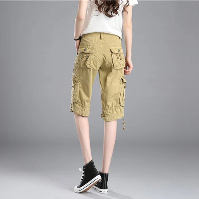 Cargo Shorts Damen Beige