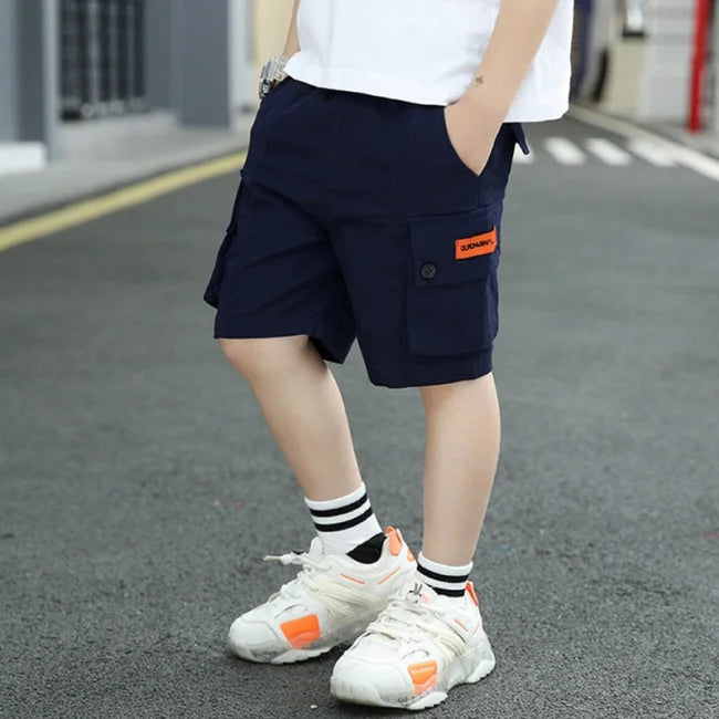 Kinder Cargo Shorts mit Taschen in Blau