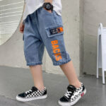 Cargo Jeans Shorts Kinder in Blau