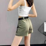 Kurze Cargohose Damen Khaki