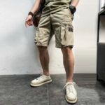 Cargo Shorts Herren Stretch in Beige