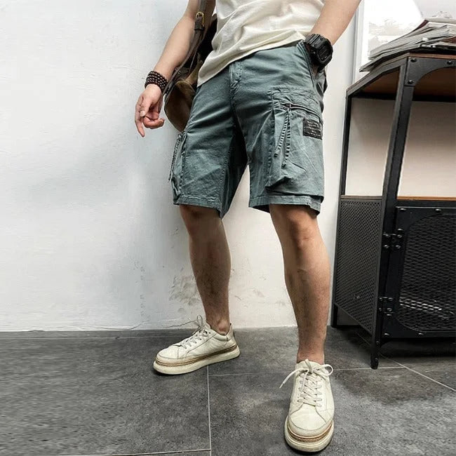 Cargo Shorts Herren Stretch in Blau