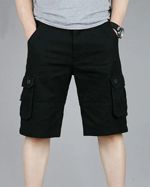 Cargo Shorts Herren Casual in Schwarz