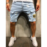 Cargo Jeans Shorts Herren in Blau