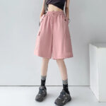 Oversize Cargo Shorts Damen Rosa