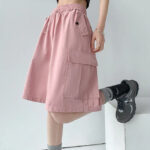 Oversize Cargo Shorts Damen Rosa