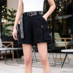 Streetwear Cargo Shorts Damen in Schwarz