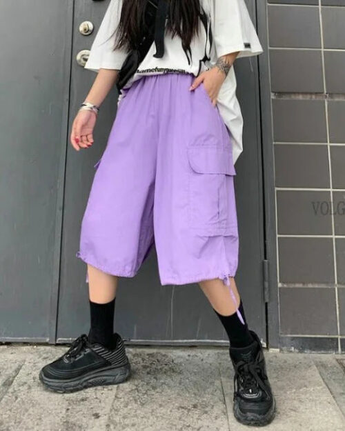 Cargo Shorts Damen Lila