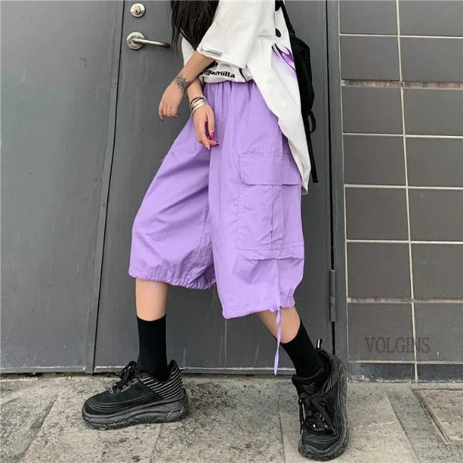 Cargo Shorts Damen Lila